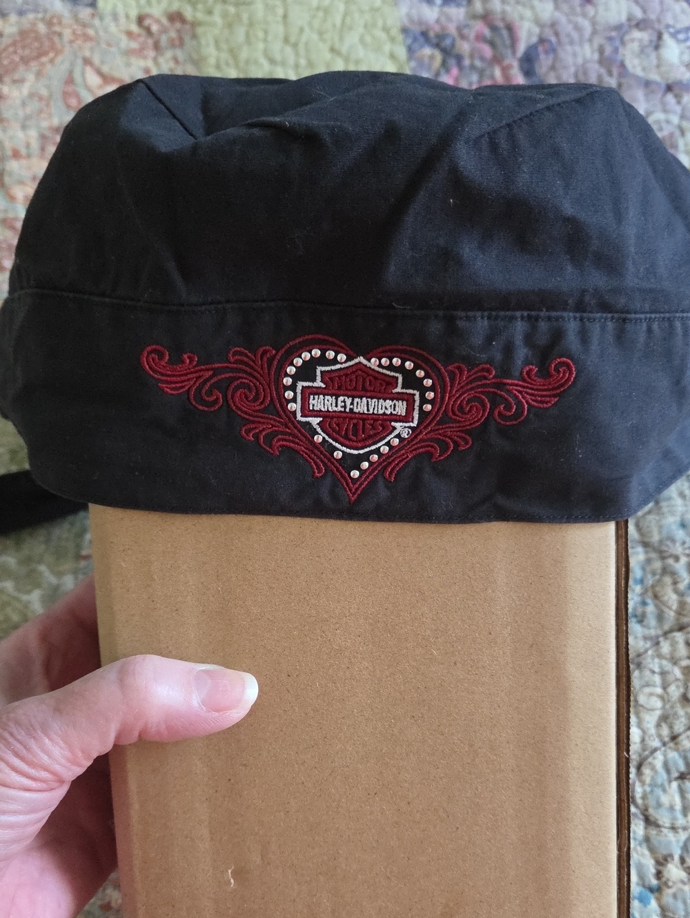 Harley-Davidson Women's Black Embroidered Skull Cap